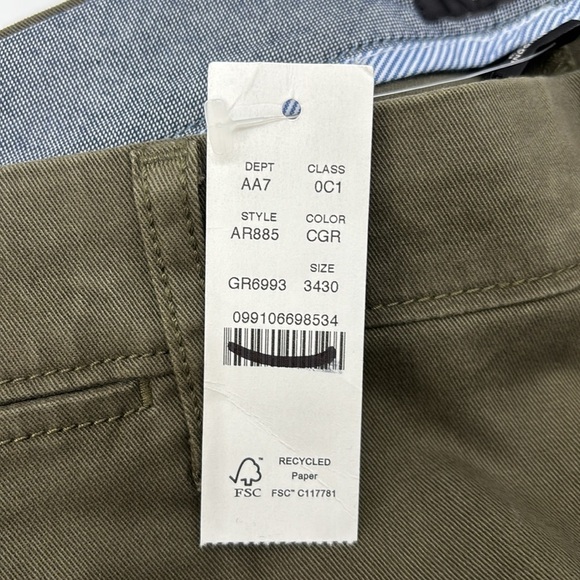 J. Crew 484 Slim-fit stretch chino pant in Catskill Green size 34/30 NWT AR885 - Picture 9 of 13